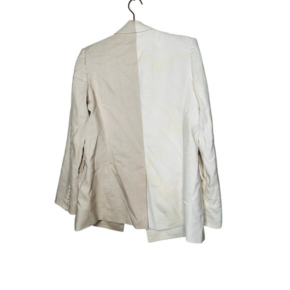 VERONICA BEARD Off-White Tan Two-Toned Braeton Dickey Jacket Blazer Size 8 - Picture 7 of 14